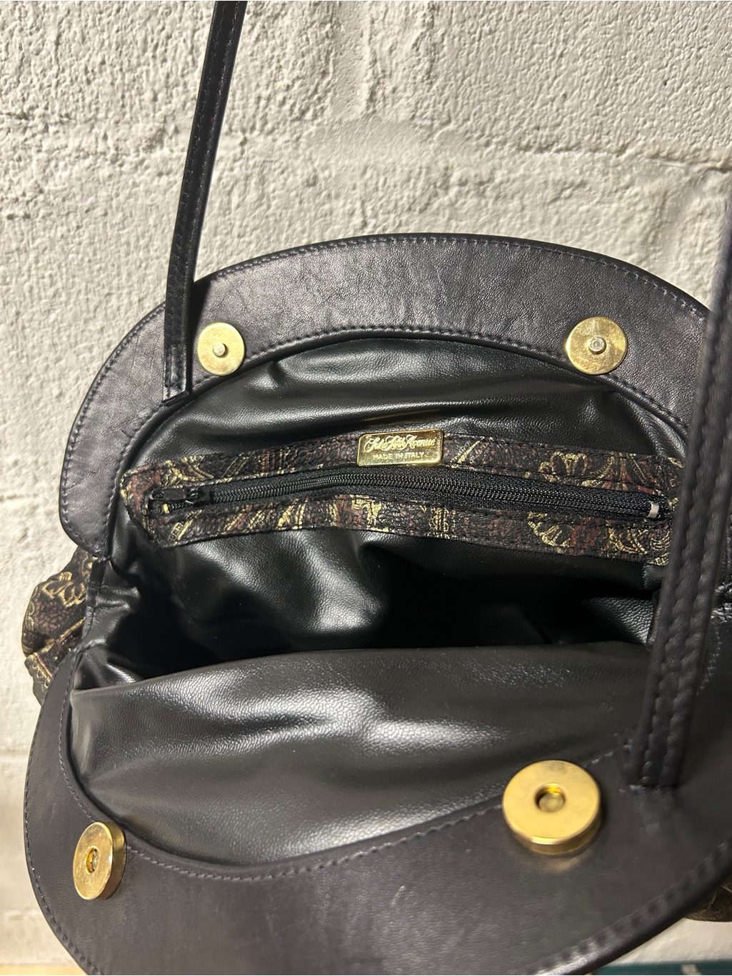 Saks Fifth Avenue Vintage Leather Frame Crossbody Bag, Made In Italy, Euc — image 5 of 8